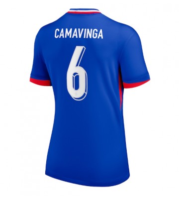 Frankrig Eduardo Camavinga #6 Hjemmebanetrøje Dame EM 2024 Kort ærmer